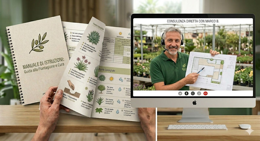 Un esperto di garden design in videoconferenza con te