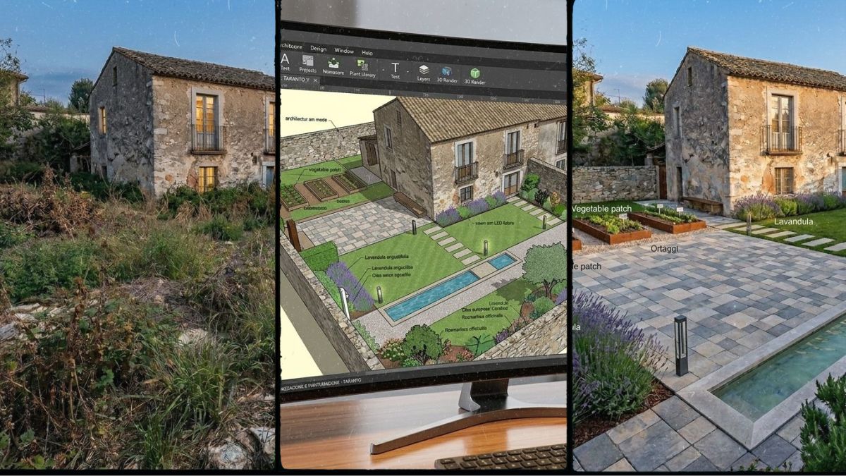 Viene utilizzato uno strumento digitale per il garden design